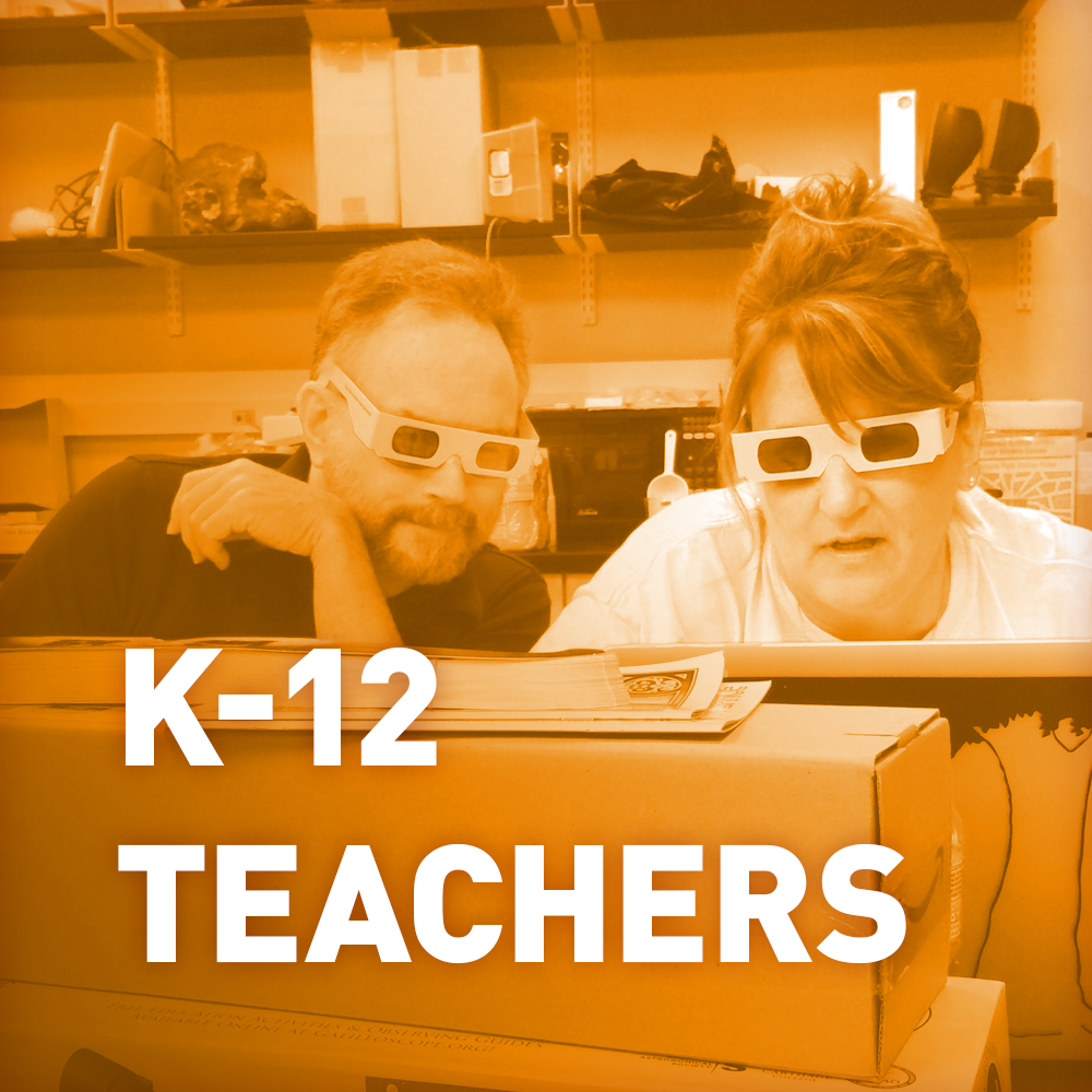 Teachers wearing 3D glasses